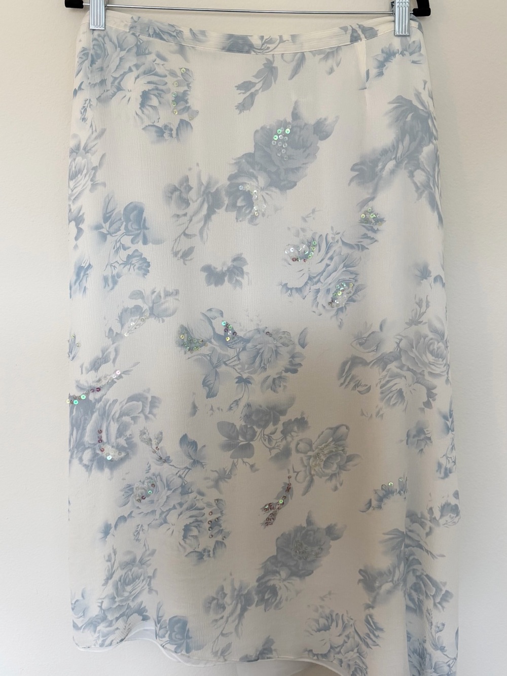 Vintage Bob Mackie Wearable Art Floral Sequin Beaded Silk Skirt Size 18, 34